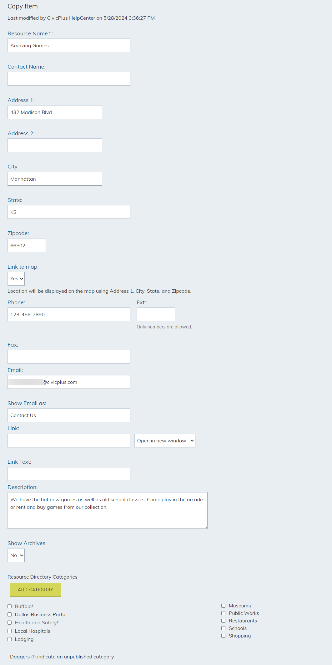 Fill out fields.