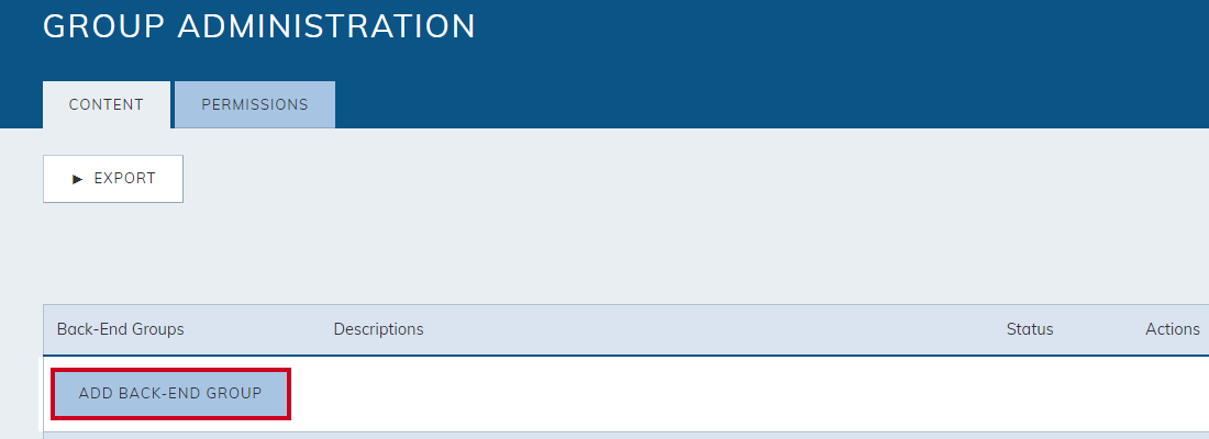 Add a back-end group button.