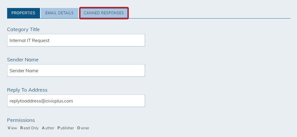 The Canned Responses tab.