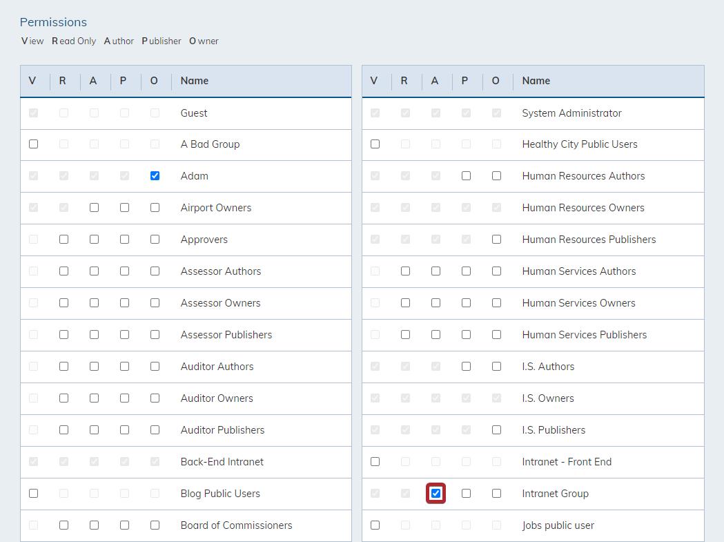 permissions checkboxes