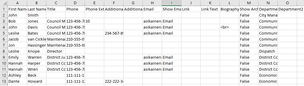 exported staff Excel file.