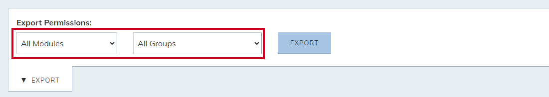 Modules and Groups permissions drop-downs.