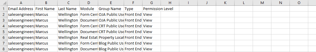 Example CSV file.