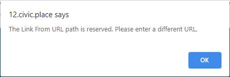 Redirect errors from URL is reserved.