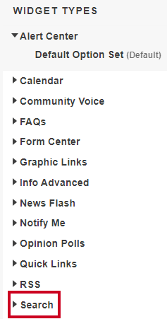 Search Widget Type.