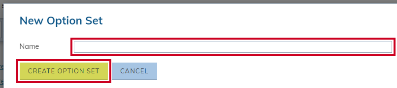 Search Widget Add Option Set Dialog Box.