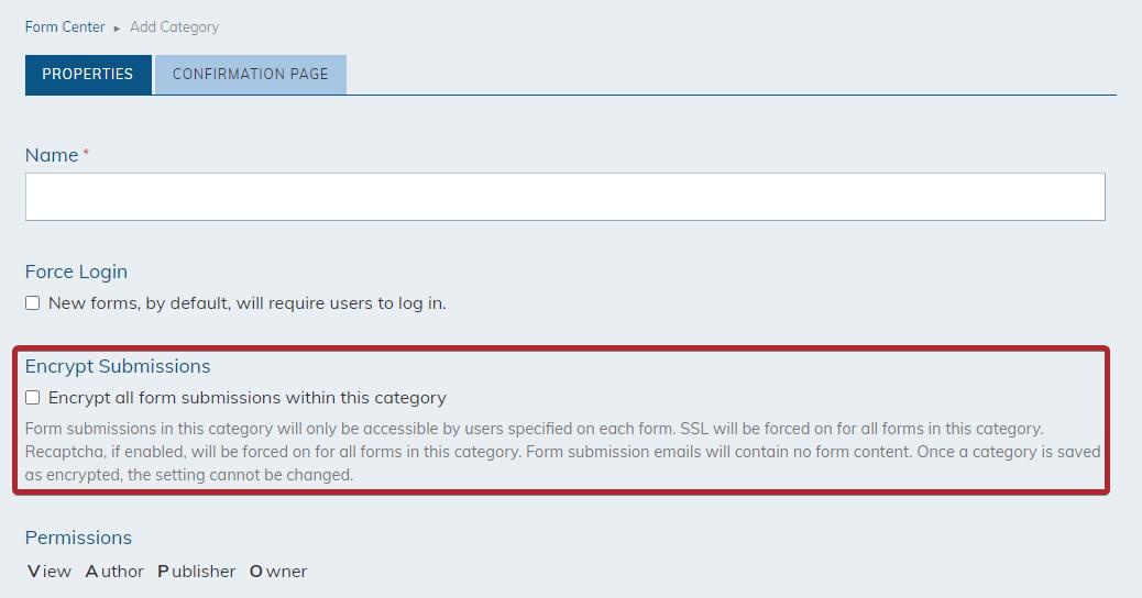 fill in fields and select encrypt submissions