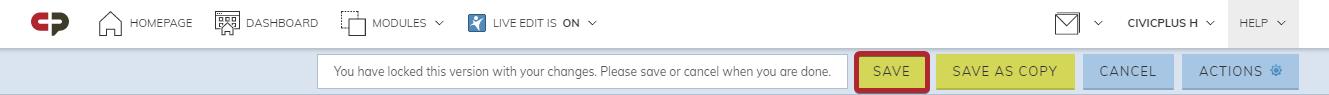 select save to save page
