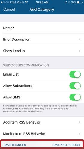 select a save option for category in ios