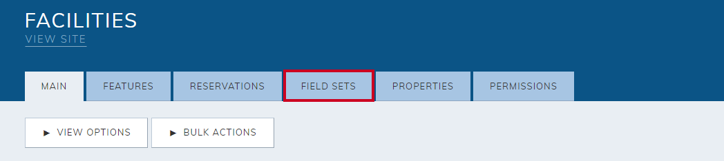 Field Sets tab.