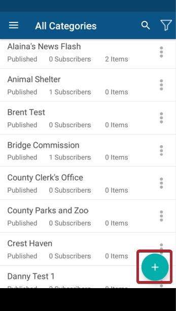 select the to add category in android