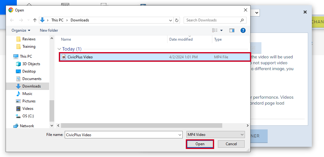 Select and open video file.