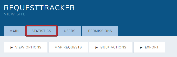 The RequestTracker's statistics tab.