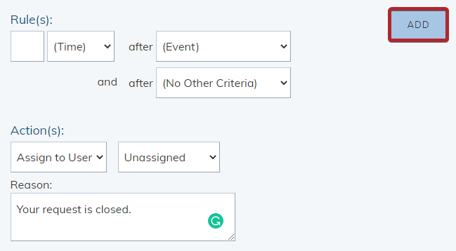 The editor's Add button.