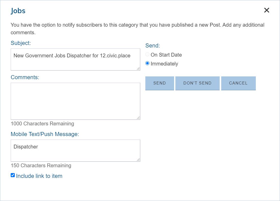 select a send option for copied job