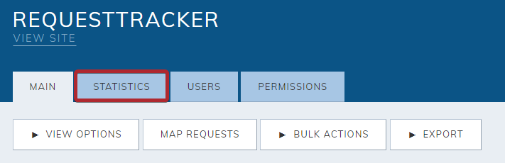 The RequestTracker's statistics tab.