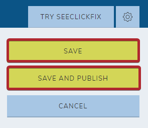 save or save and publish buttons