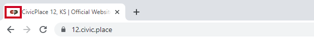 Favicon example in web browser.