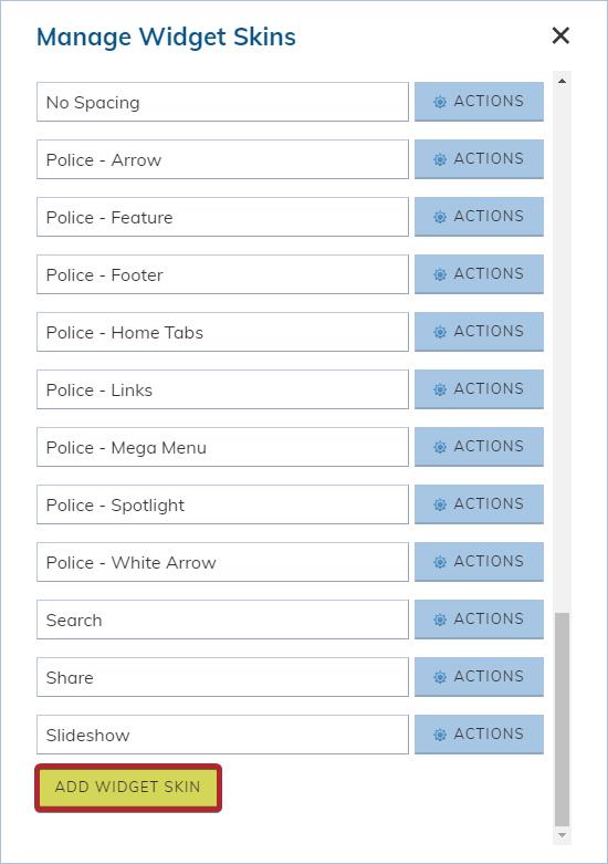 select add widget skin