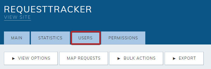 The Users tab.