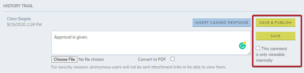 The Save Options.