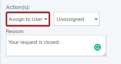 The Assign User field.