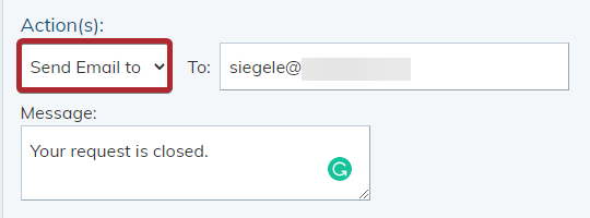 The Send Email To text field.