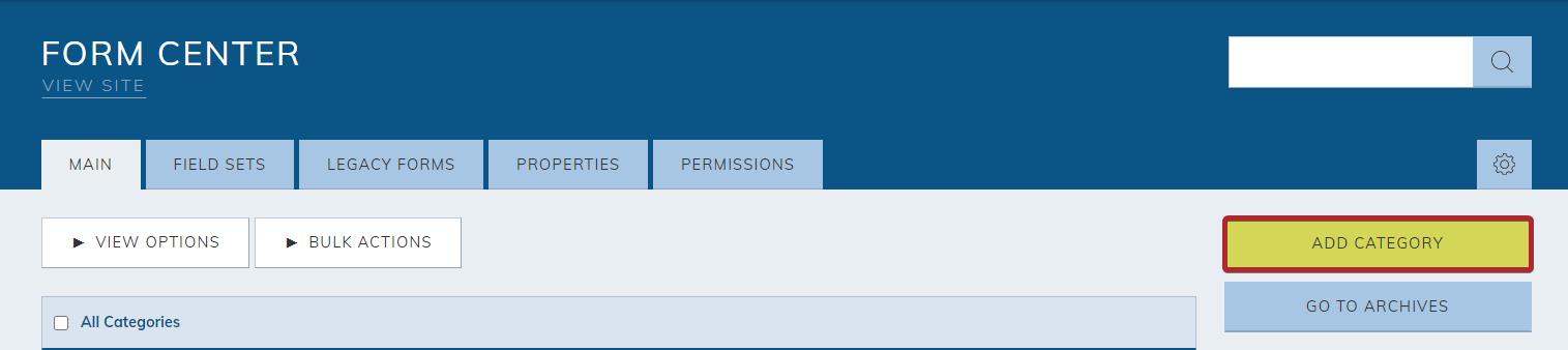 select add category in form center