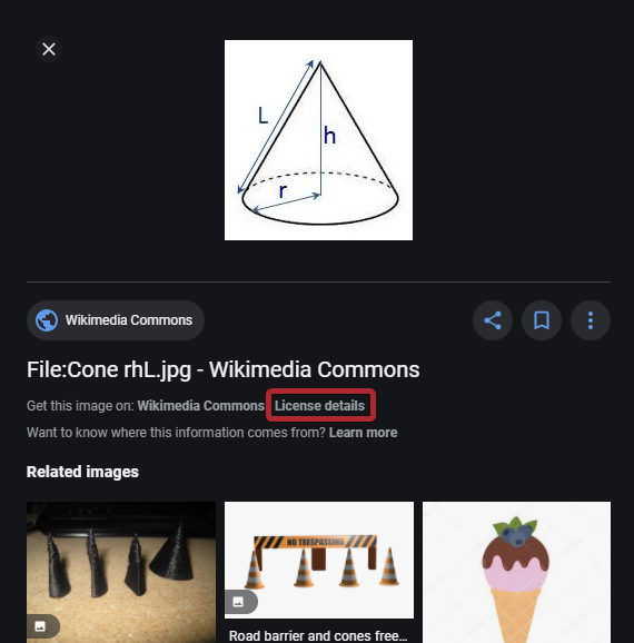 license details button