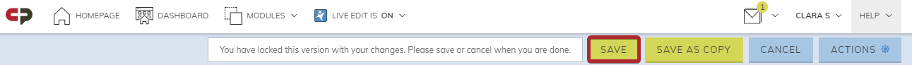 editor widget save button
