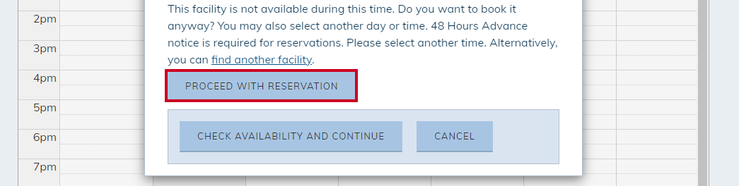 Proceed with reservation.