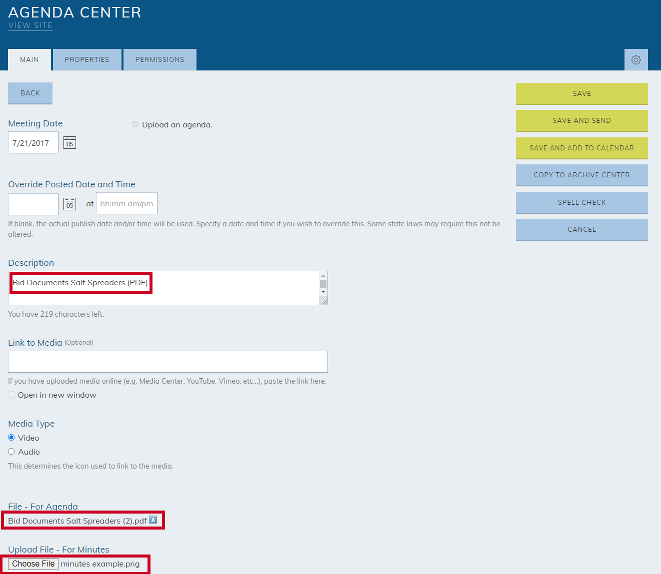 back-end simple agenda tag