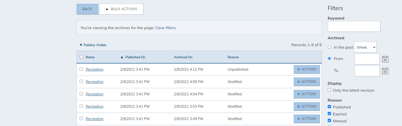 view options