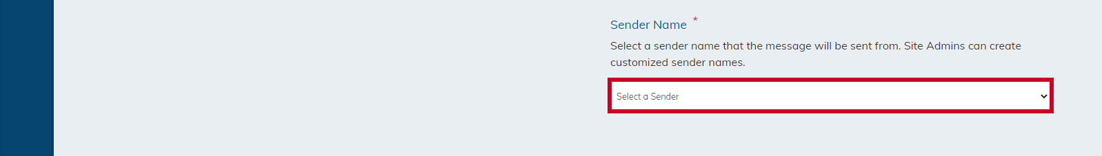 Sender Name Select