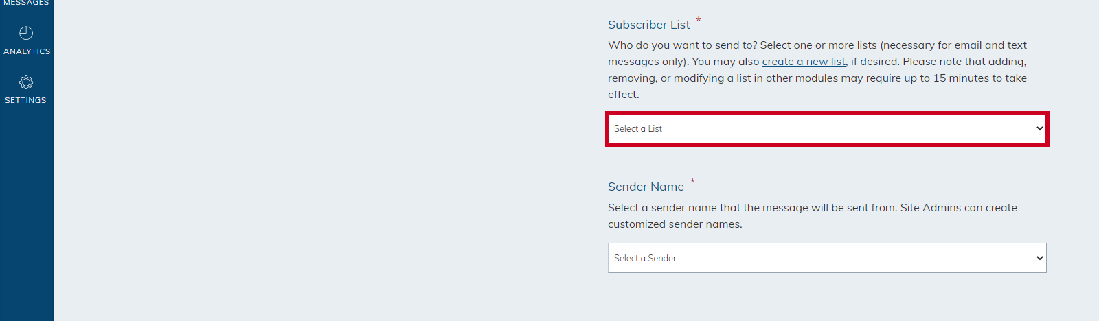 subscriber list