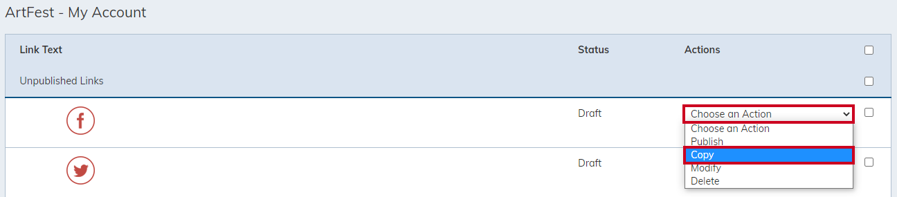 choose an action-copy