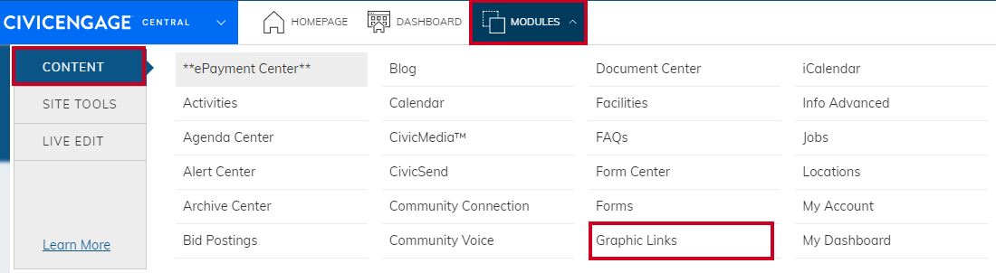 modules - content - graphic links
