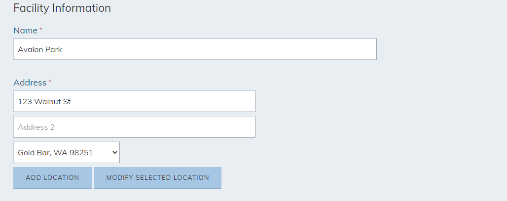 add facility fields.