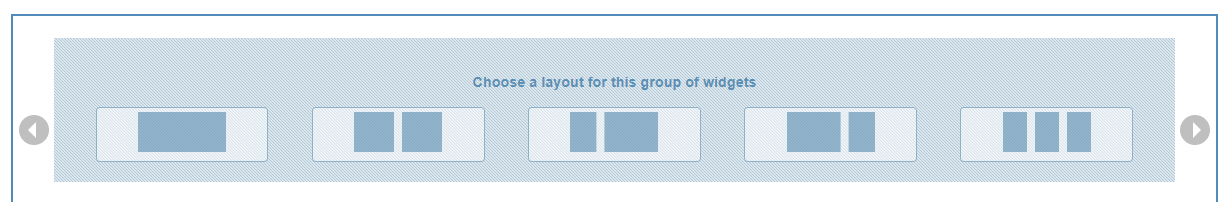 Layout options in carousel widget.