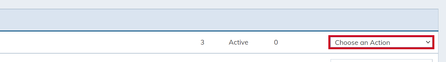 choose an action dropdown menu