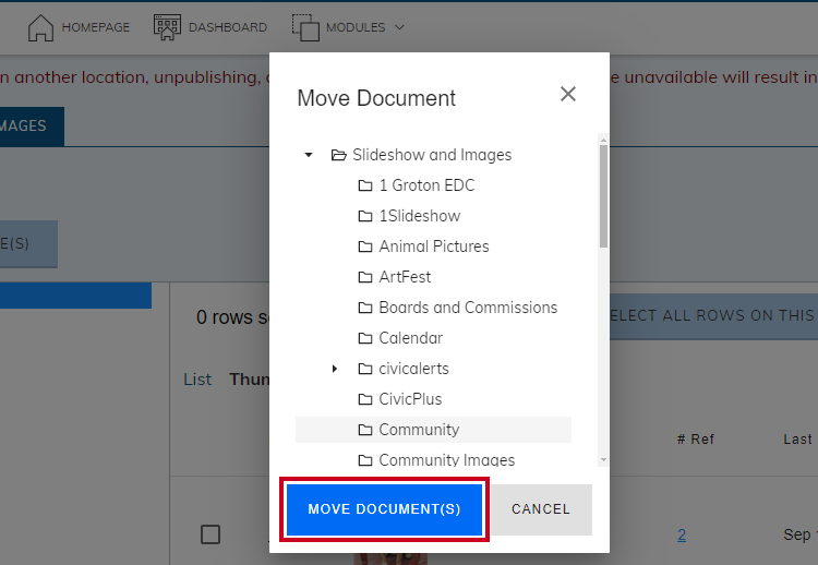 Move Document(s) button.