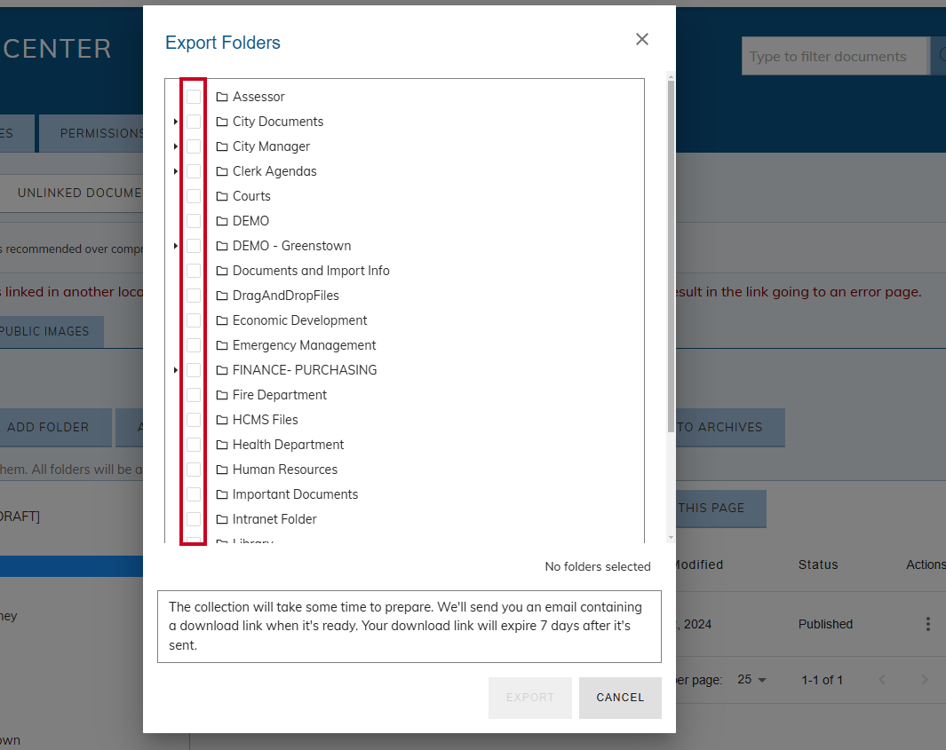 Select folders.