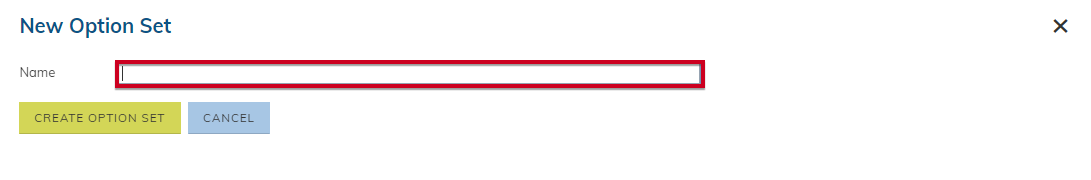Type the name for your option set