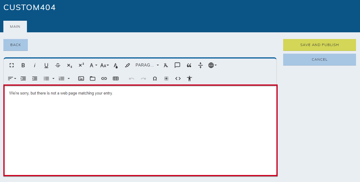 Custom404's text editor.