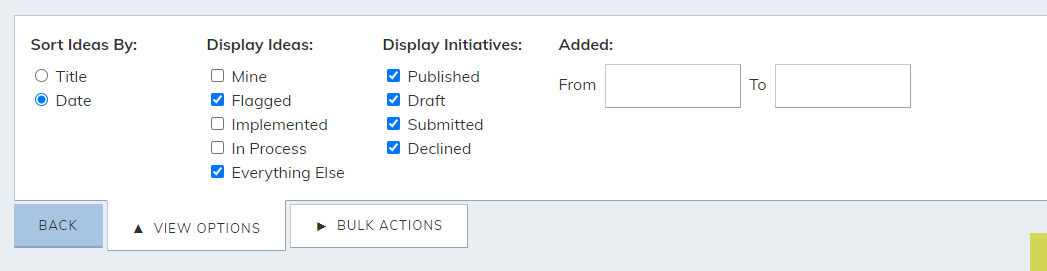 Select options.