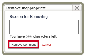 remove comment button
