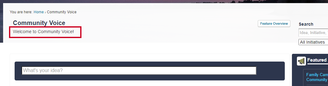 view the header text