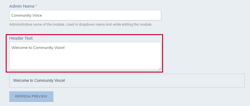edit header text