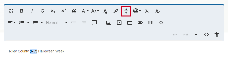 The Abbreviation tool will add an abbreviation HTML element to either side of the highlighted text.
