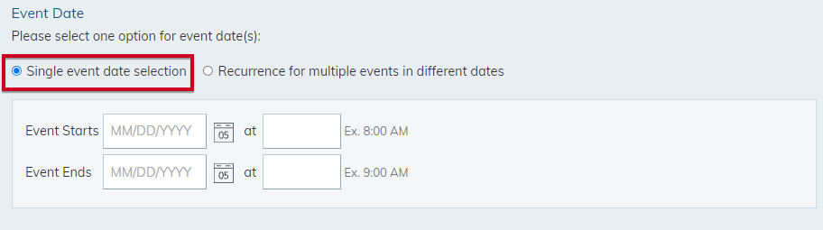 single event date